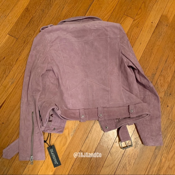 REVOLVE x BLANK NYC: Lilac Suede Moto Jacket - Picture 5 of 9